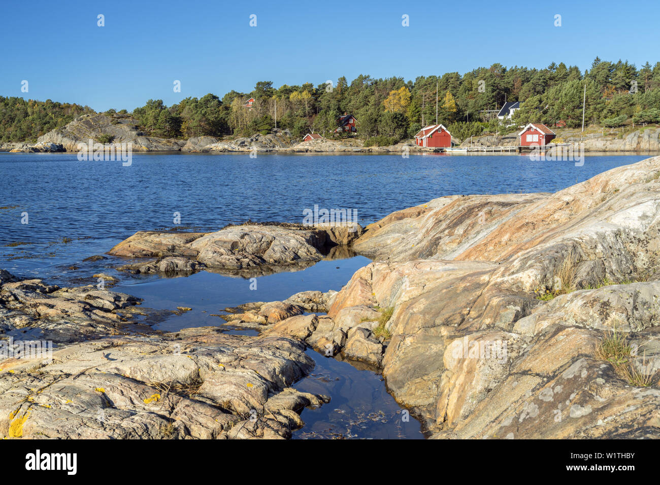 Rive de l'isle Hisøy, près d'Arendal, Aust-Agder, Norvège du Sud, Sørlandet, Norvège, Scandinavie, Europe du Nord, Europe Banque D'Images