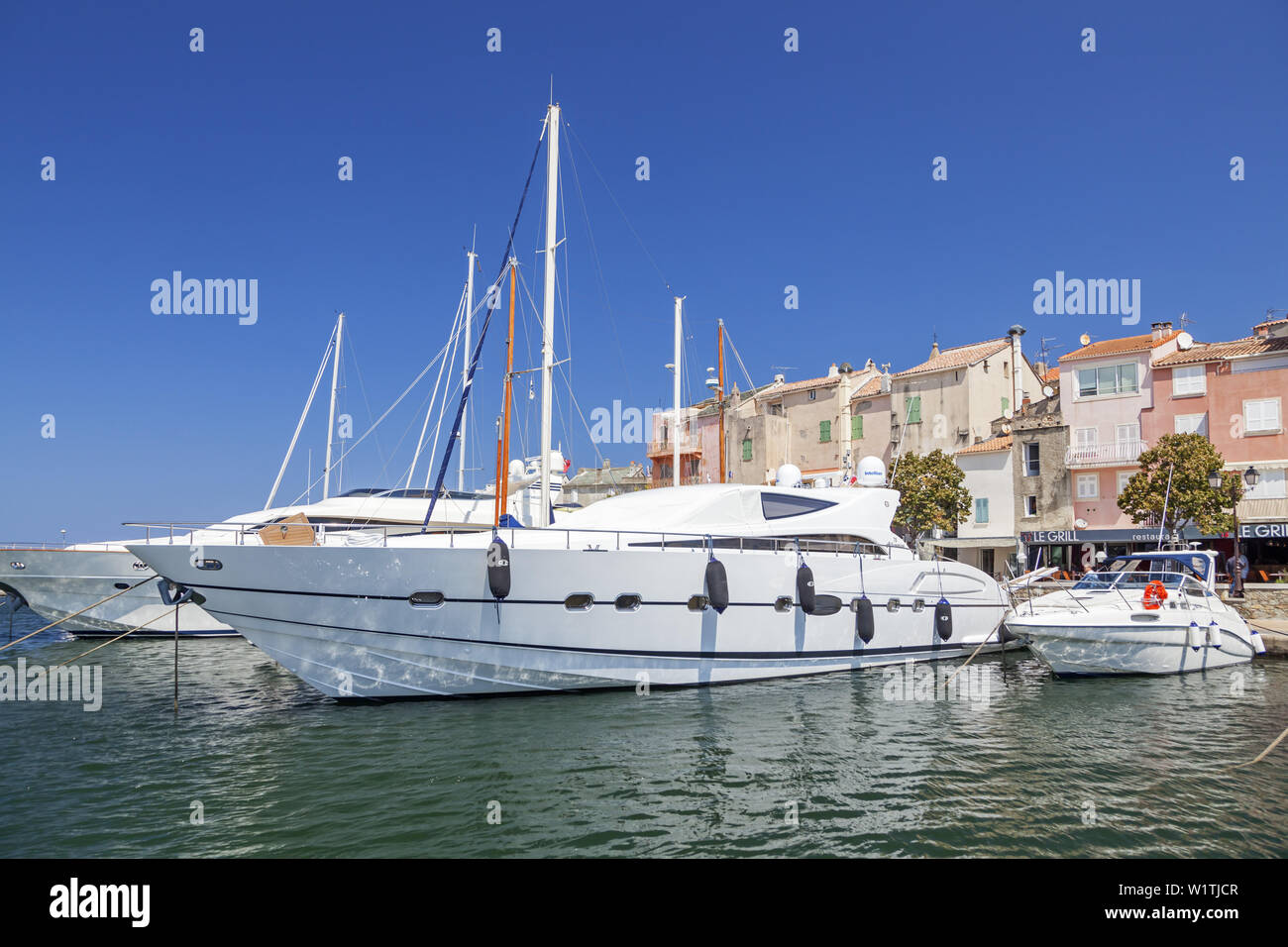 Port de Saint-Florent, en Corse, le sud de la France, France, Europe du Sud Banque D'Images