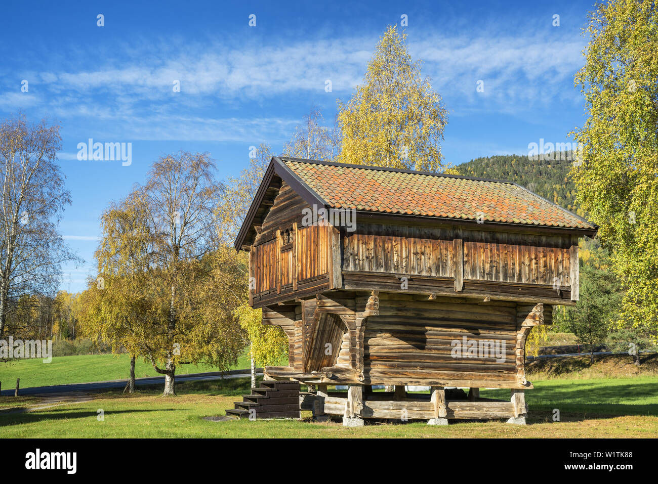 Grenier typique près de Tuddal, télémark, Østlandet, sud de la norvège, Norvège, Scandinavie, Europe du Nord, Europe Banque D'Images