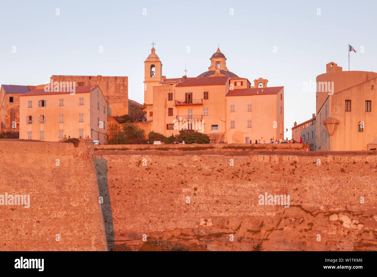 Citadelle de Calvi dans la lumière du soir, la Corse, le sud de la France, France, Europe du Sud Banque D'Images