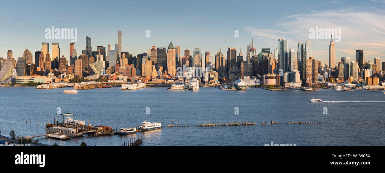 Blick nach Manhatten vom Hamilton Park, l'Hudson River, Jersey City, New Jersey, USA Banque D'Images