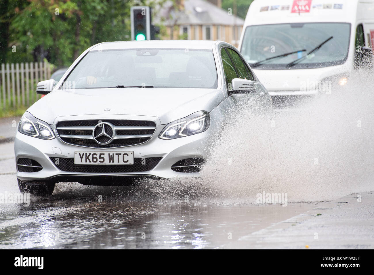 Le bureau met a émis des avertissements de crue à travers l'Ecosse suite à de fortes pluies Banque D'Images