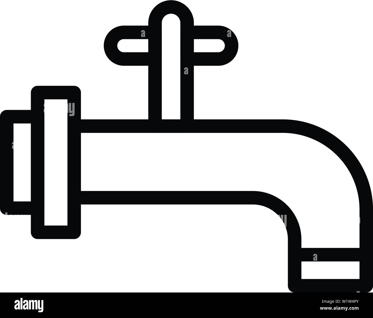 Robinet italien, l'icône de style contour Illustration de Vecteur
