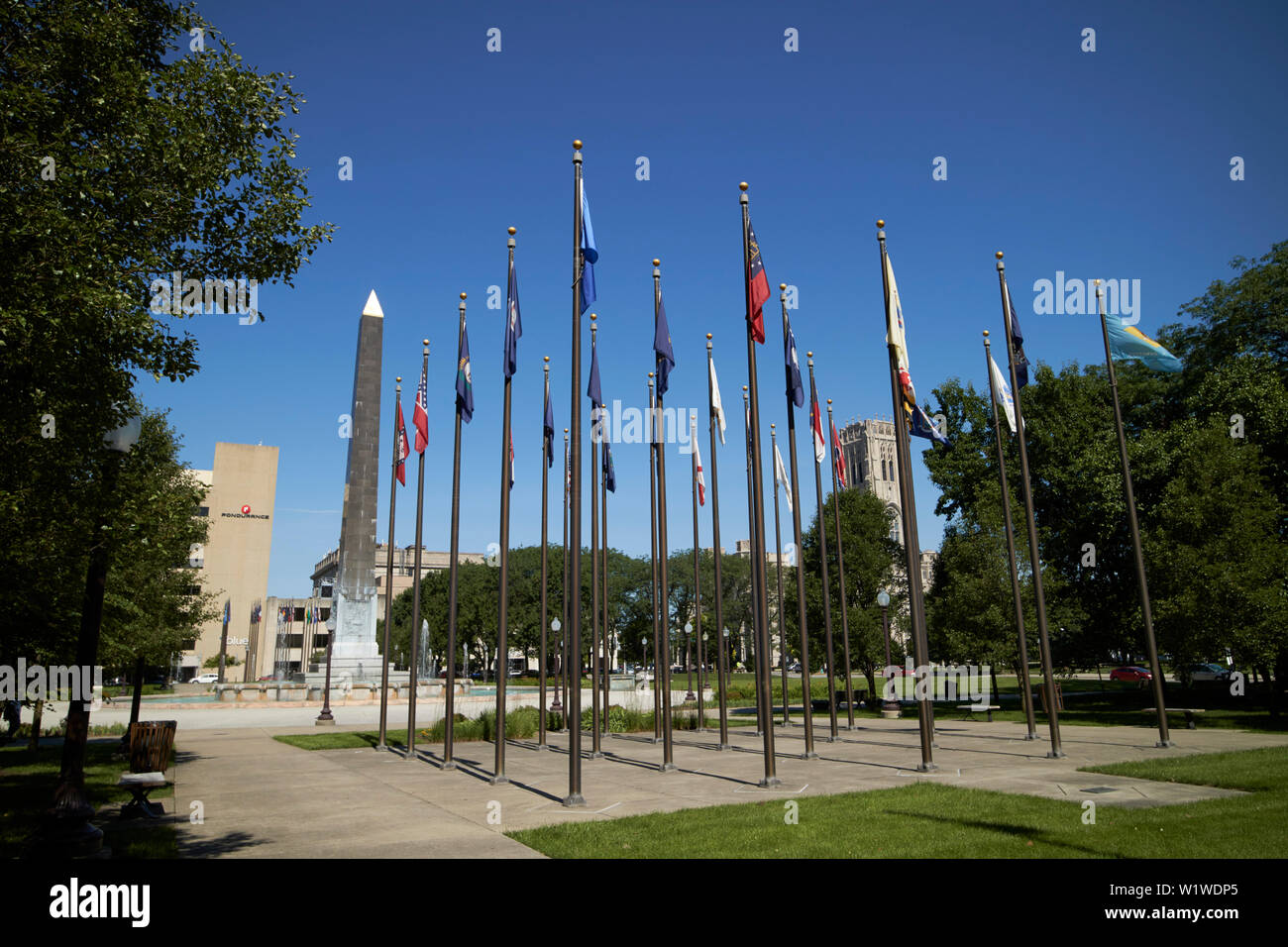 Veterans Memorial plaza à ndianapolis Indiana USA Banque D'Images