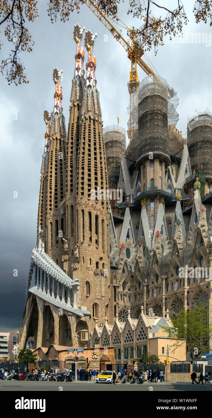 Basilique sainte famille. / Basilique de la Sagrada Familia. Barcelone, Espagne. Banque D'Images
