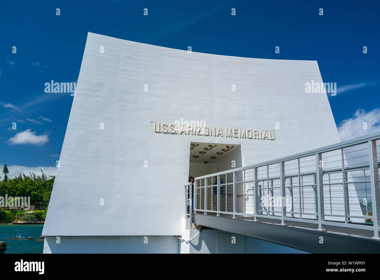 Arizona Memorial à Pearl Harbor, Hawaii. Banque D'Images