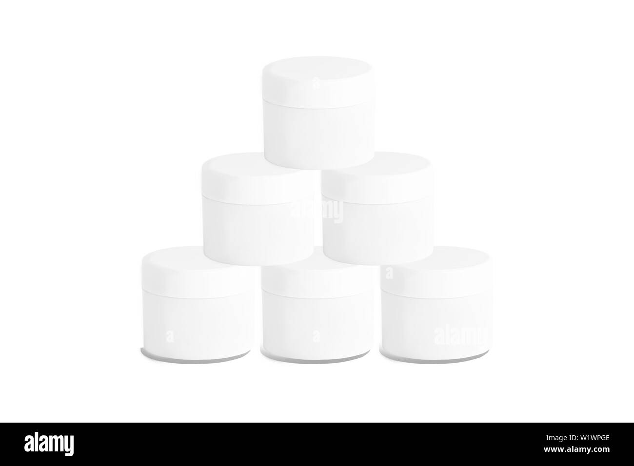 Pot cosmétique blanche sur fond blanc avec chemin de détourage. Banque D'Images Pot cosmétique blanche sur fond blanc avec chemin de détourage. Banque D'Images