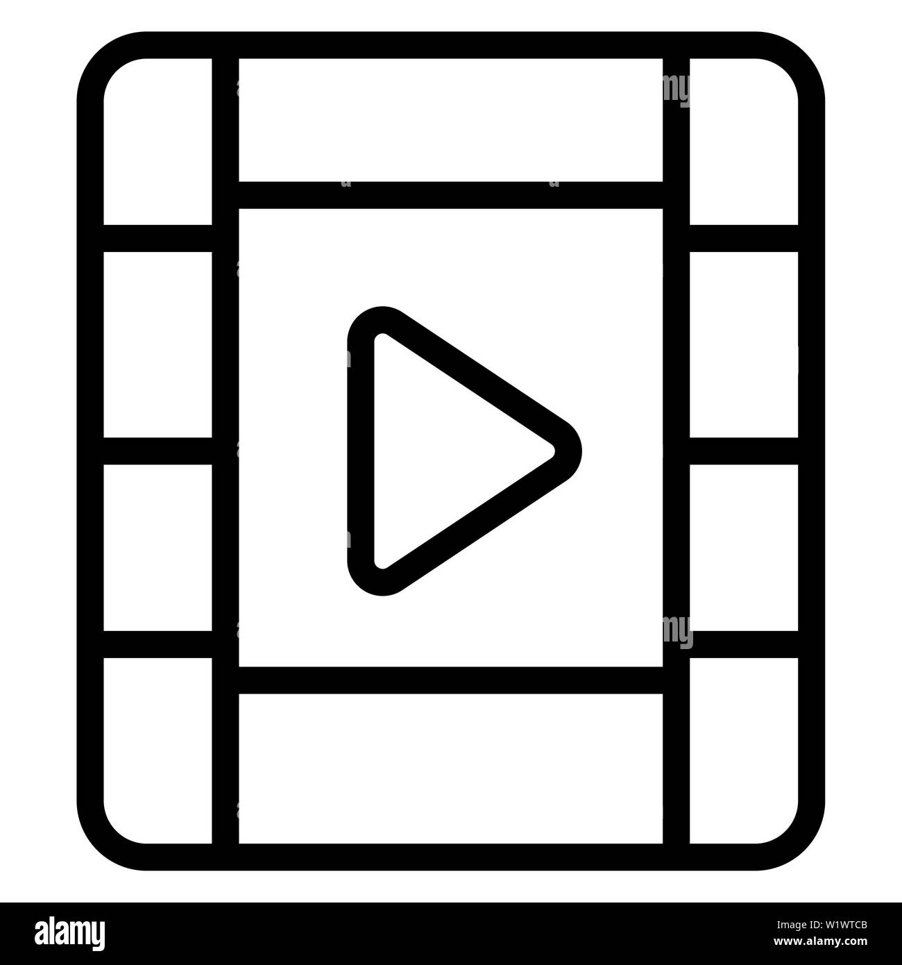 L'icône médiatique, Vector Illustration,les grandes lignes de l'interface utilisateur Banque D'Images