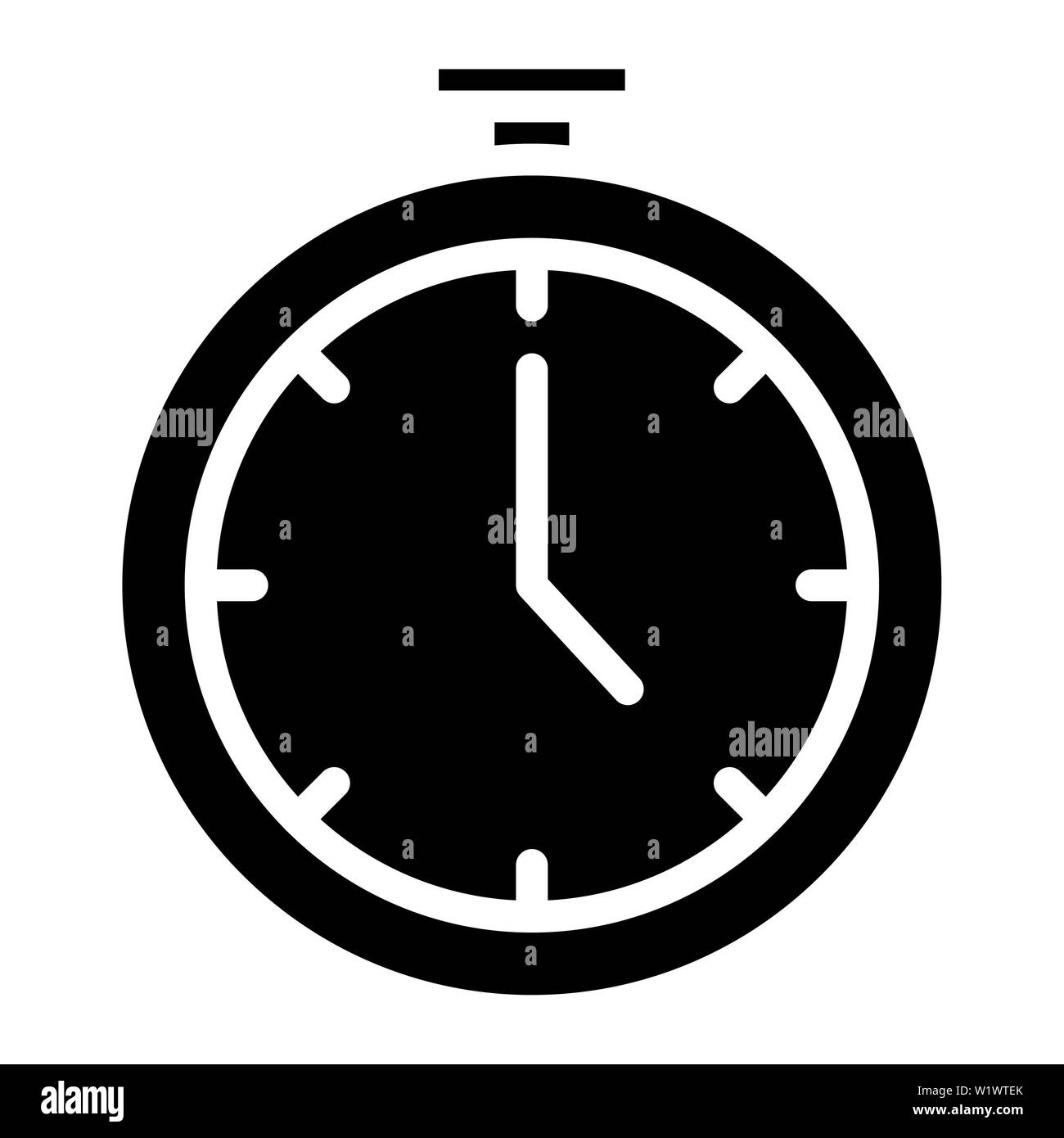 Icône de l'horloge, Vector Illustration,Glyphe de l'interface utilisateur Banque D'Images