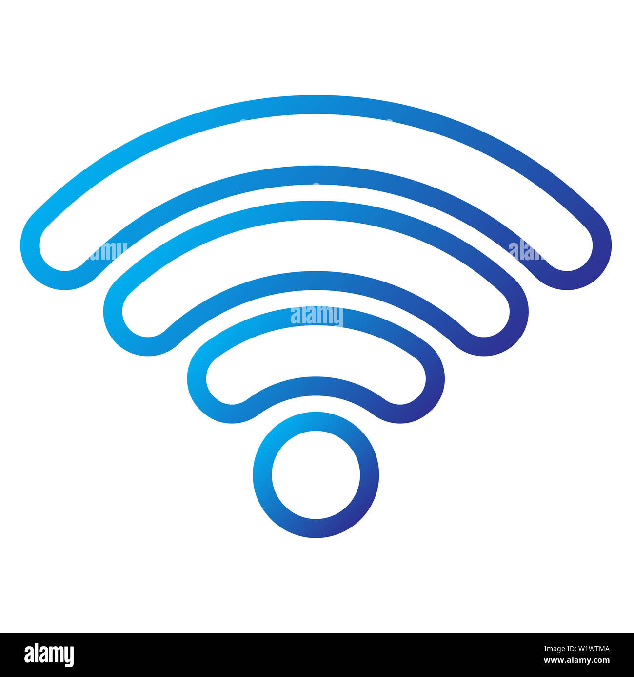 WiFi, Vector Illustration,Couleur de l'interface utilisateur contours Banque D'Images