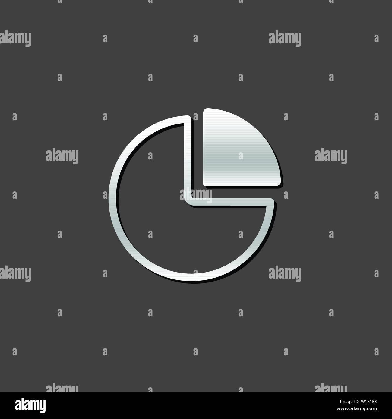 Icône de graphique en secteurs de couleur gris métallique style. Rapport de données Présentation financière Illustration de Vecteur