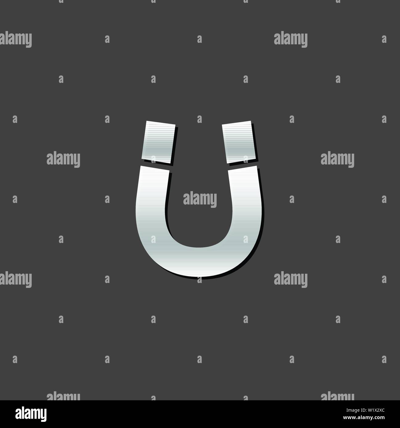 L'icône de l'aimant en couleur gris métallique style. Metal électro-aimant de l'objet Illustration de Vecteur