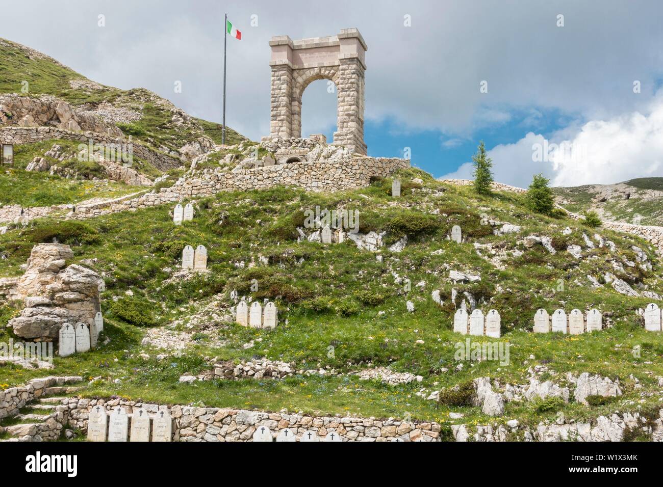 Cimetière militaire de Ligurie au Mont Pasubio Brigade, Montagne de la 10,000 morts, Première Guerre mondiale, Trentino Alto Adige, Italie Banque D'Images