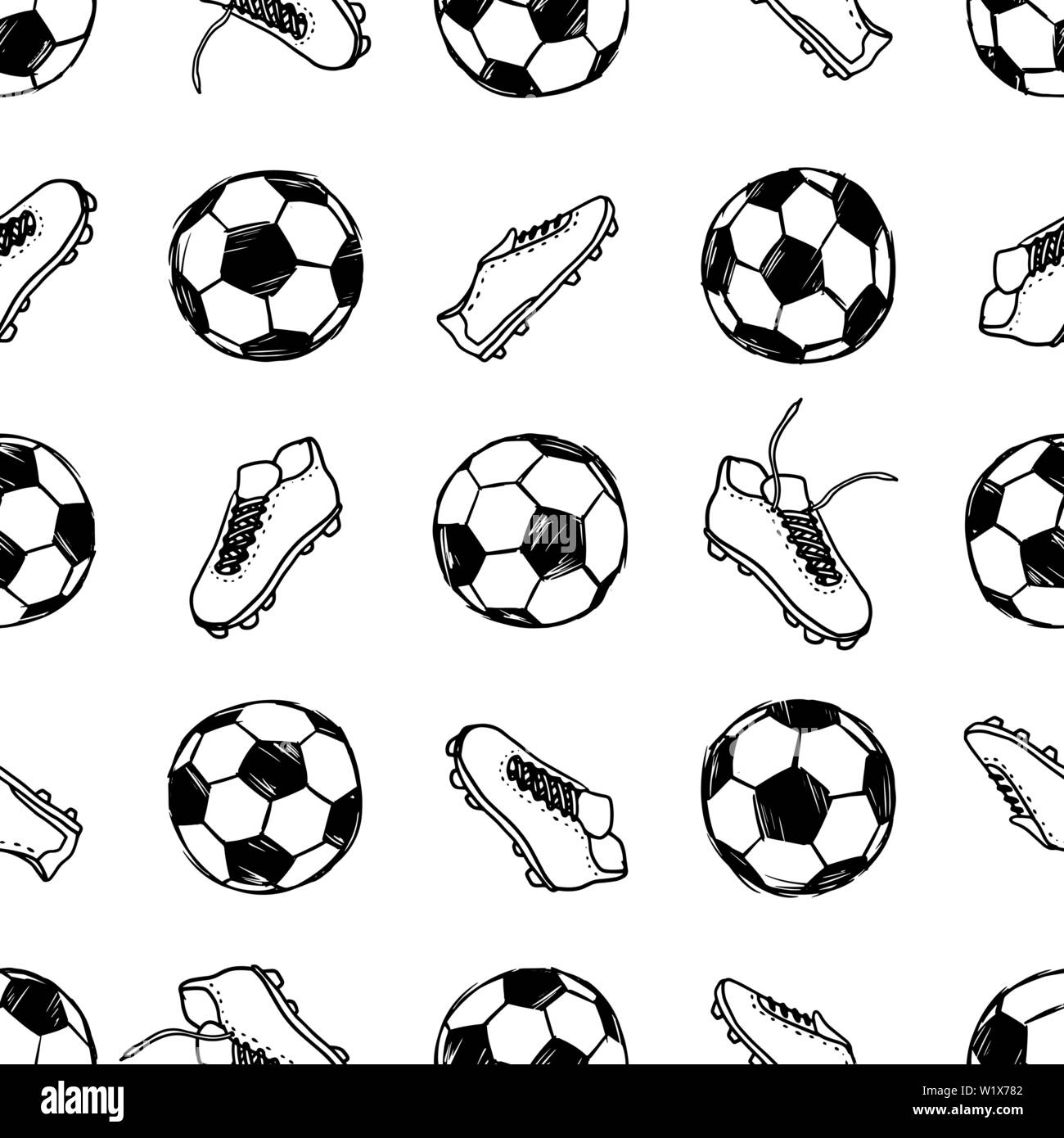 Les ballons de soccer et de football boots doodle motif transparent. Fond  d'illustration vectorielle. Pour imprimer, textile, web, décoration, mode,  surface, graphi Image Vectorielle Stock - Alamy