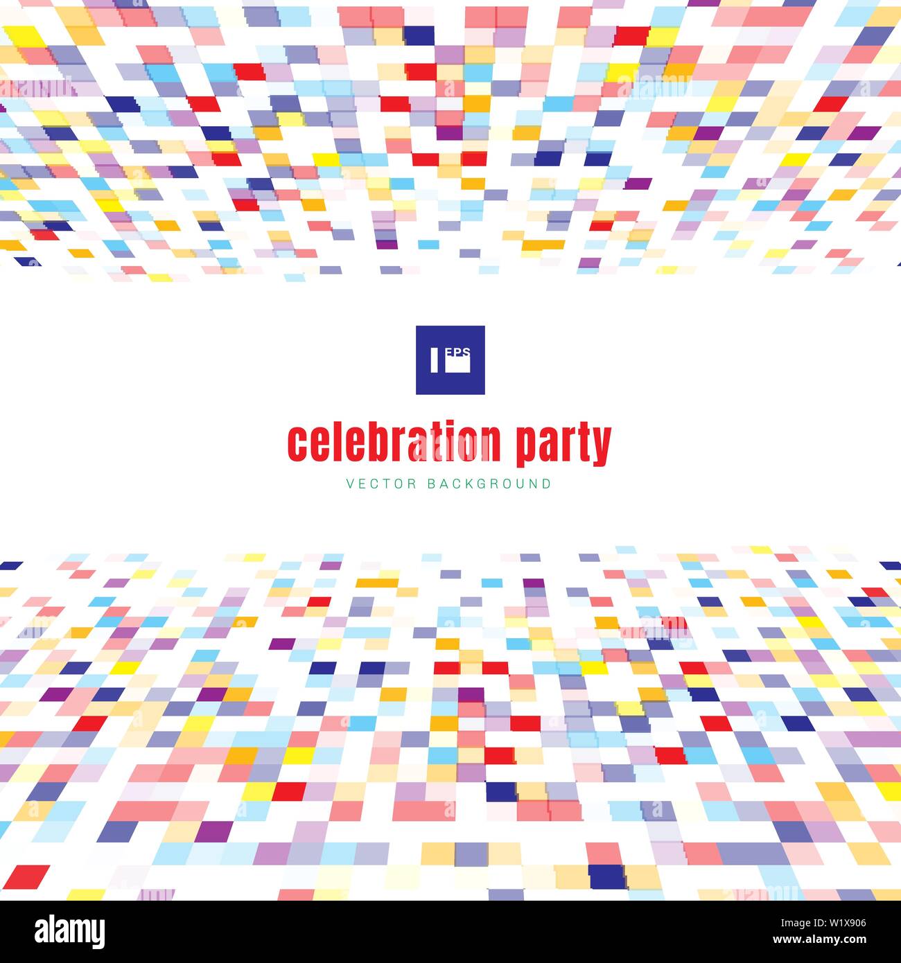 Résumé motif carrés couleur coloré perspective celebration party sur fond blanc. Vector illustration Illustration de Vecteur