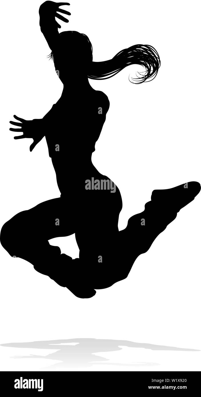 Street Dance Dancer Silhouette Illustration de Vecteur