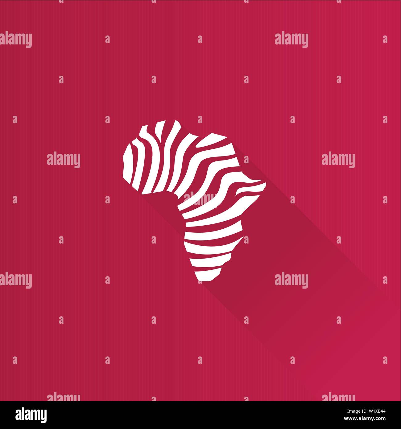 Carte de l'Afrique de l'icône à rayures couleur de l'interface utilisateur Metro style. Voyage safari Continent Illustration de Vecteur