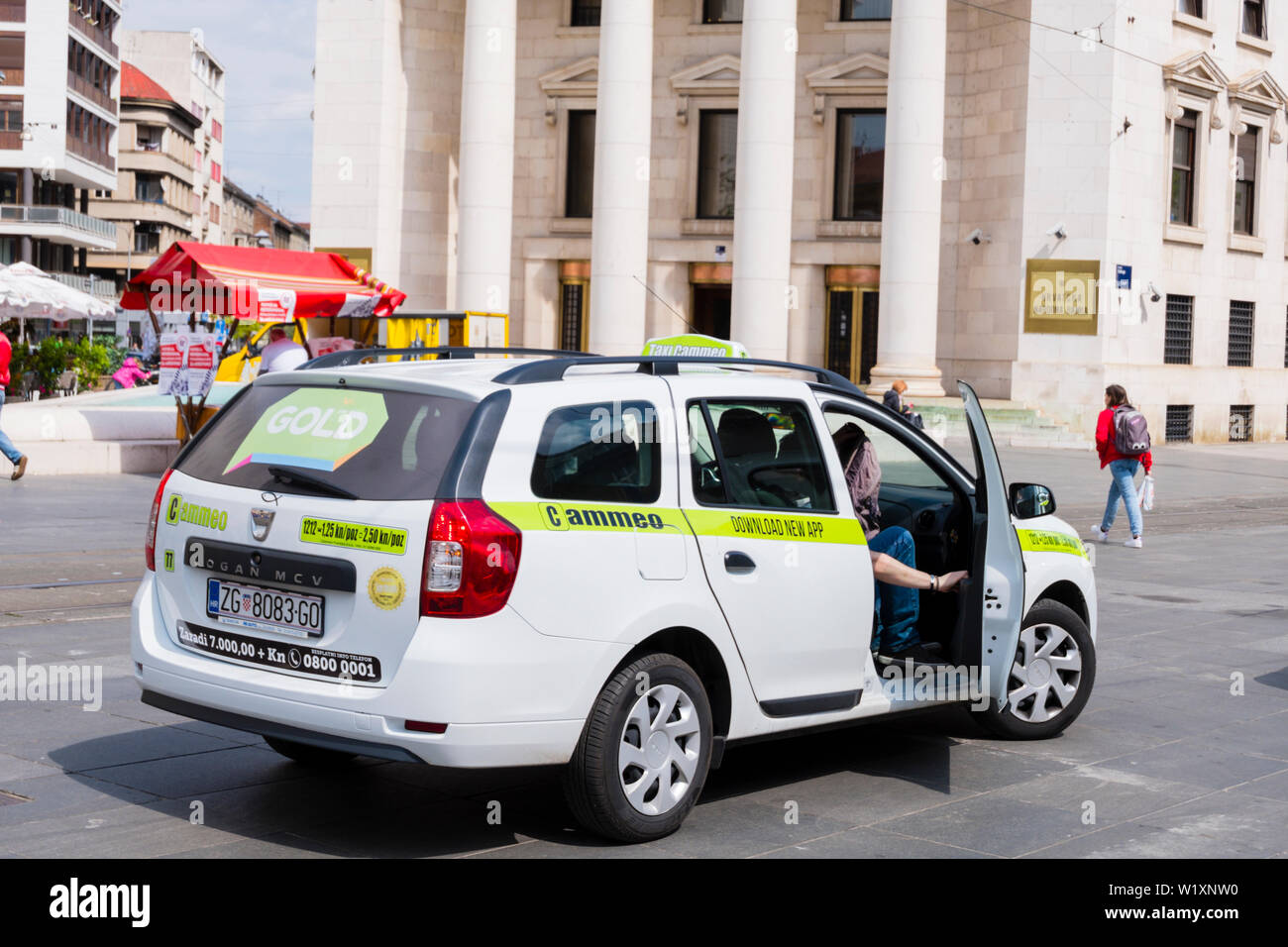 Hrvatskih velikana Taxi, Trg, Gornji Grad, Zagreb, Croatie Banque D'Images