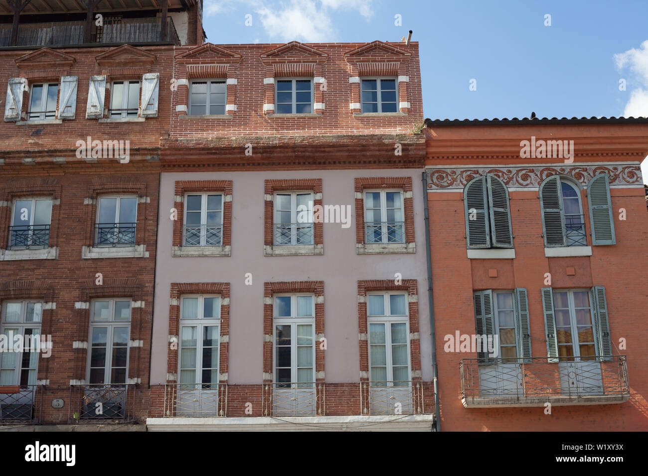Architecture typique dans le centre de Toulouse, surnommé 'la Ville Rose' (Ville rose), Haute-Garonne, Occitanie, France Banque D'Images