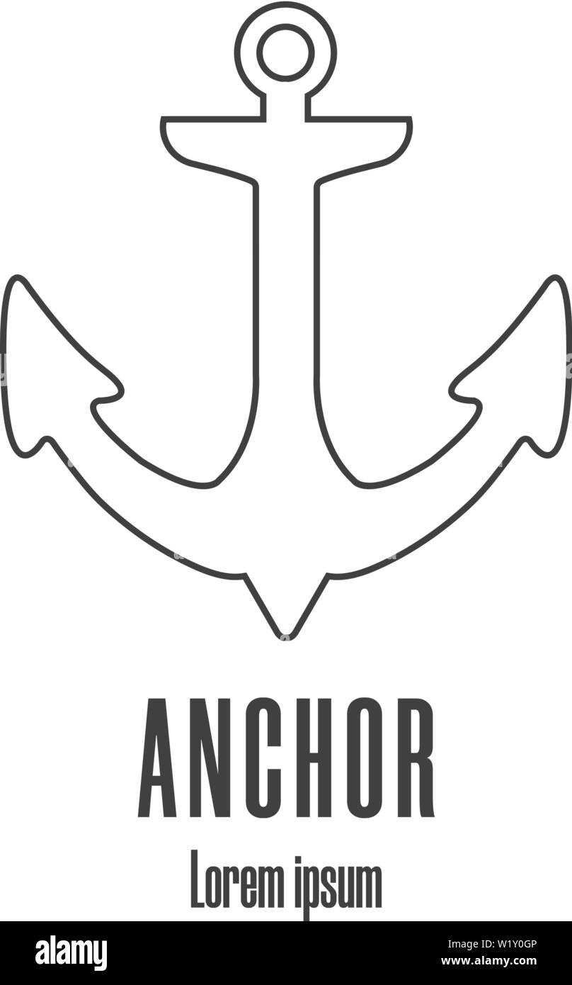 L'icône de style de ligne d'une ancre. Logo maritime. Illustration vecteur propre et moderne. Illustration de Vecteur