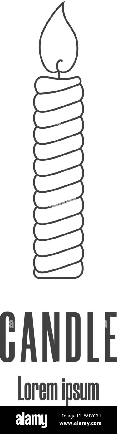 L'icône de style de ligne d'une bougie. Religional logo. Illustration vecteur propre et moderne. Illustration de Vecteur