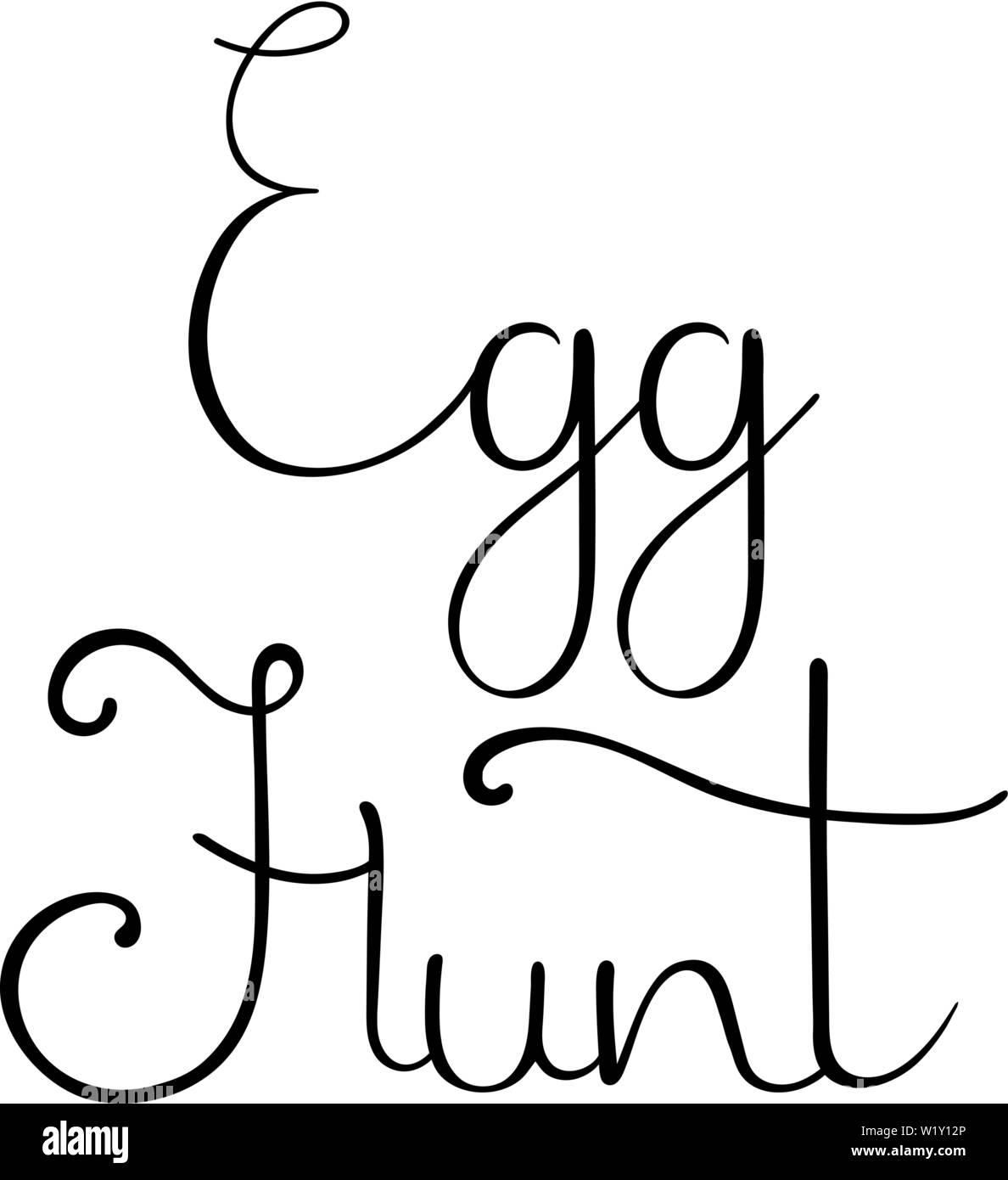Chasse aux oeufs à la main lettrage calligraphie. Pour Carte Postale, Invitation, Flyer, Brochure. Vector illustration pour votre Design, Web. Illustration de Vecteur
