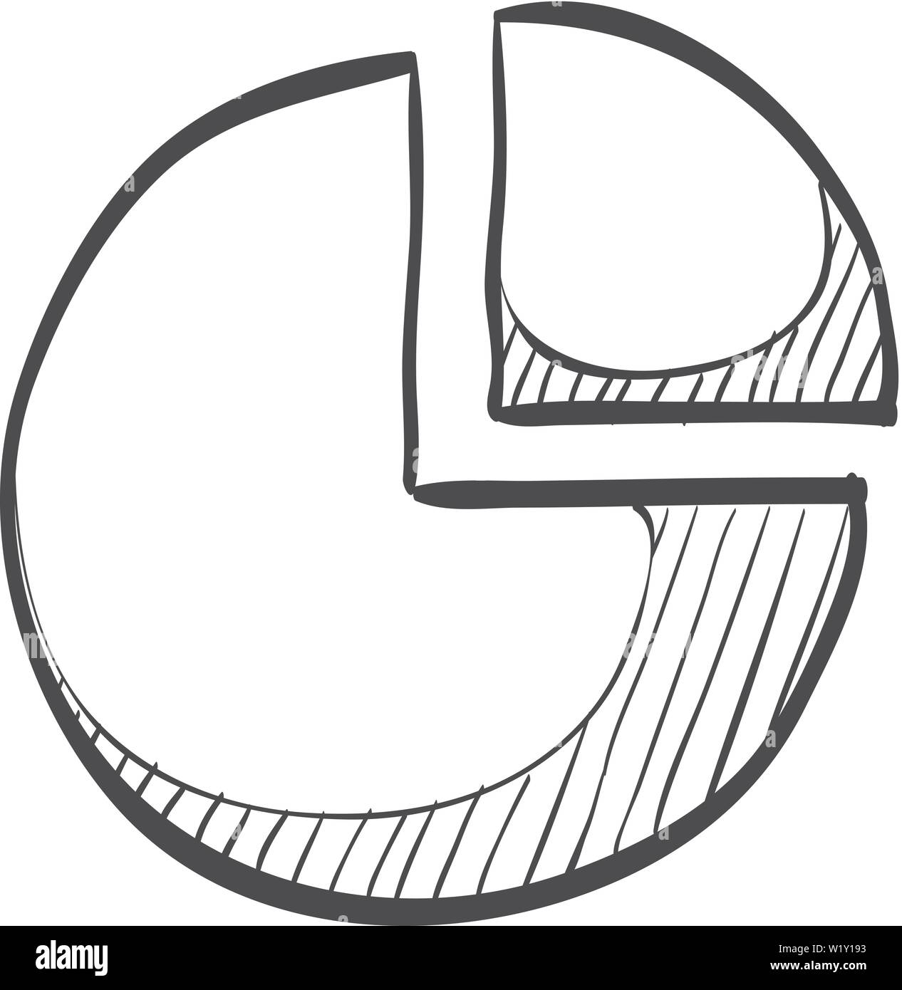 Icône de graphique en secteurs doodle sketch lignes. Rapport des données financières Bureau d'information de présentation numéro Illustration de Vecteur