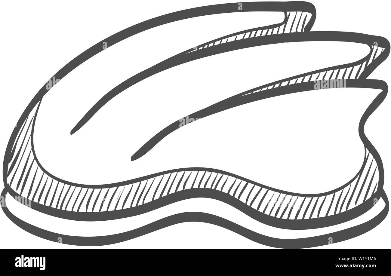 L'icône d'un casque de vélo dans doodle sketch lignes. Tête de sécurité protection Vélo Sport Illustration de Vecteur