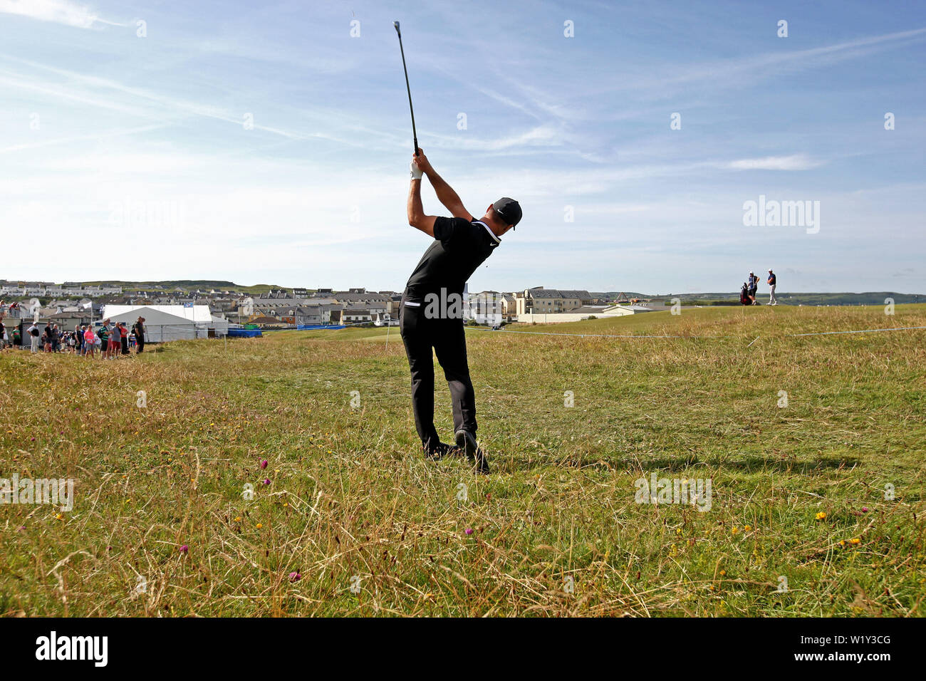 L'Afrique du Sud, Trevor Immelman au cours de la première journée du Dubai Duty Free 2019 Irish Open à Lahinch Golf Club. Banque D'Images