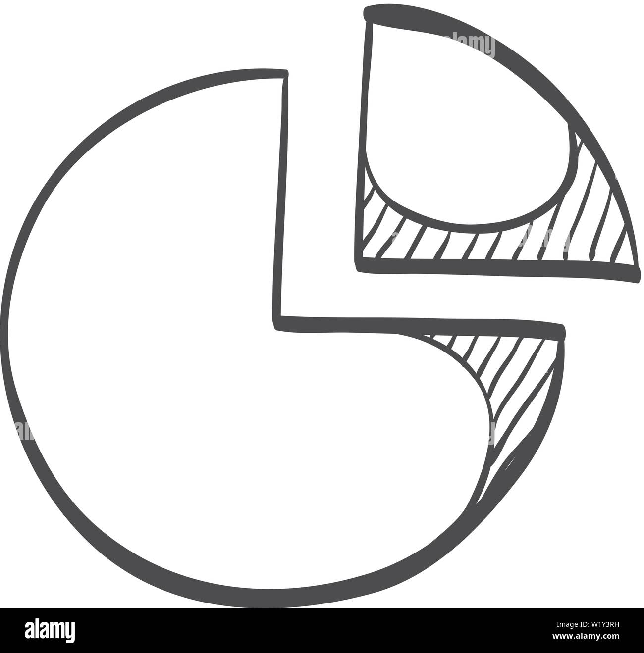 Icône de graphique en secteurs doodle sketch lignes. Rapport d'information des données de l'argent finances Illustration de Vecteur