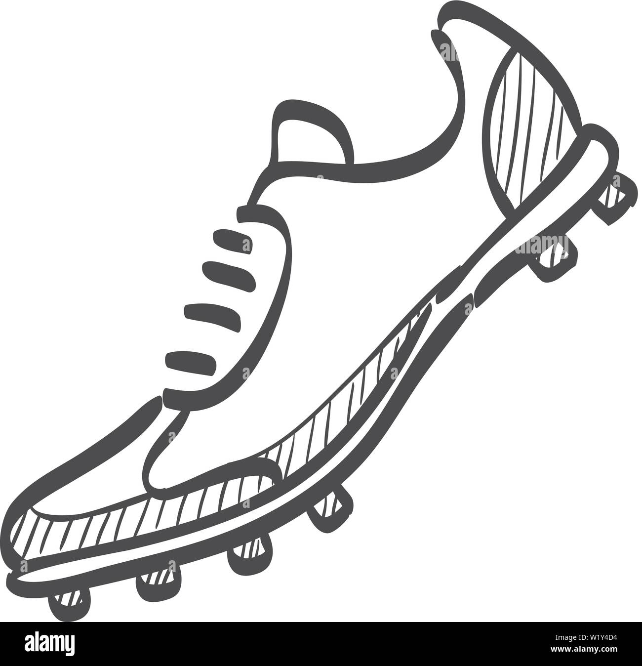 Chaussure de football en icône doodle sketch lignes. Sport football  protection des pieds Image Vectorielle Stock - Alamy