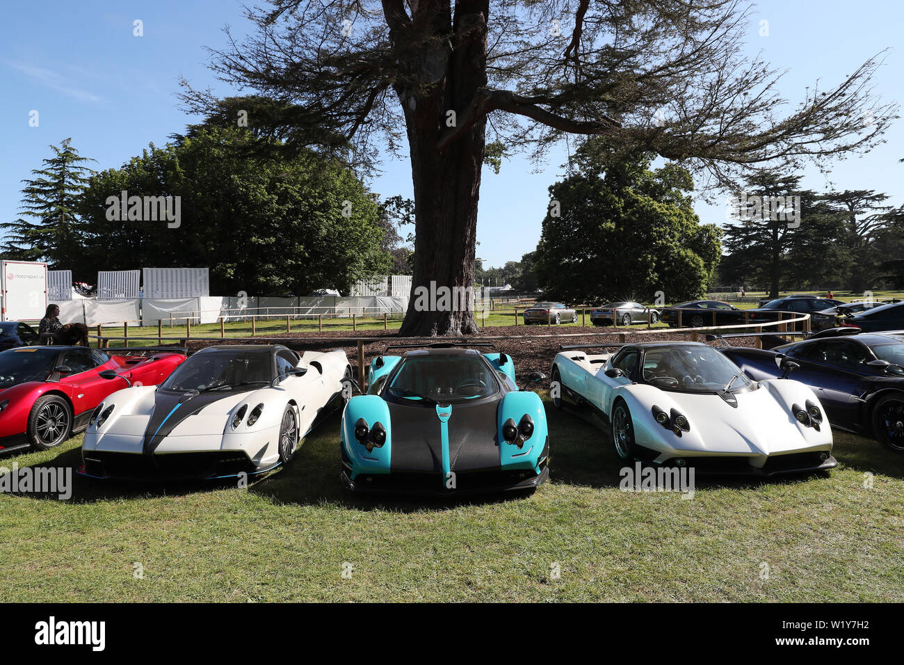 Goodwood, West Sussex, UK. Juillet, 2019. Pagani Zonda supercars au Goodwood Festival of Speed - 'rois du sport automobile, des disjoncteurs à Goodwood, West Sussex, UK. Credit : Malcolm Greig/Alamy Live News Banque D'Images