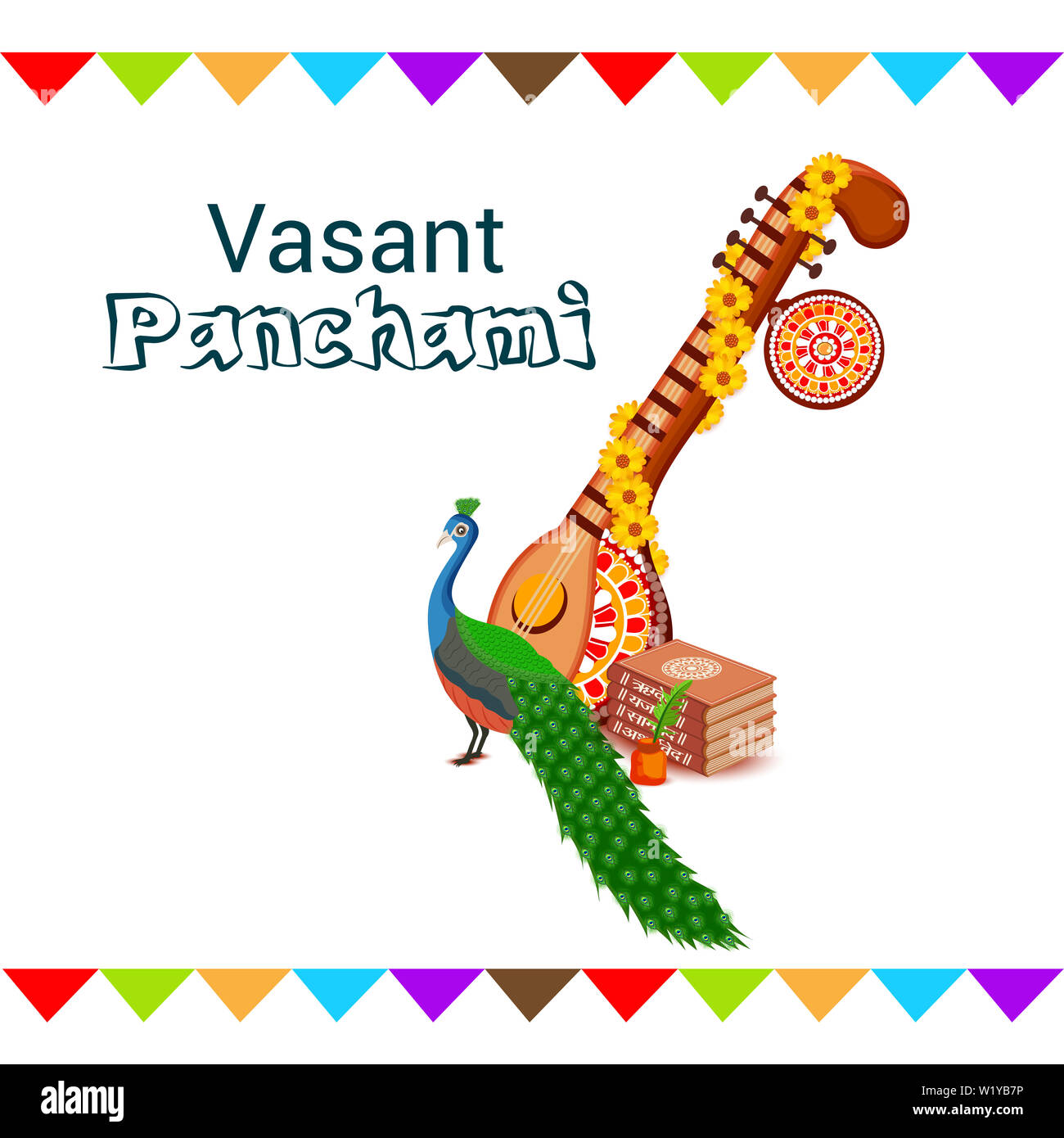 Heureux Vasant Panchami célébration Contexte. Banque D'Images