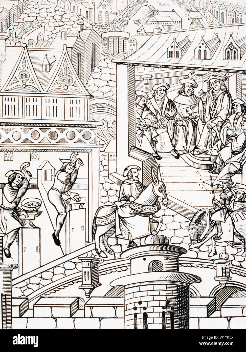 La Monnaie royale canadienne. Copie d'une gravure sur bois dans de l'Institution et administration de la Politique a choisi 1520 publié Banque D'Images