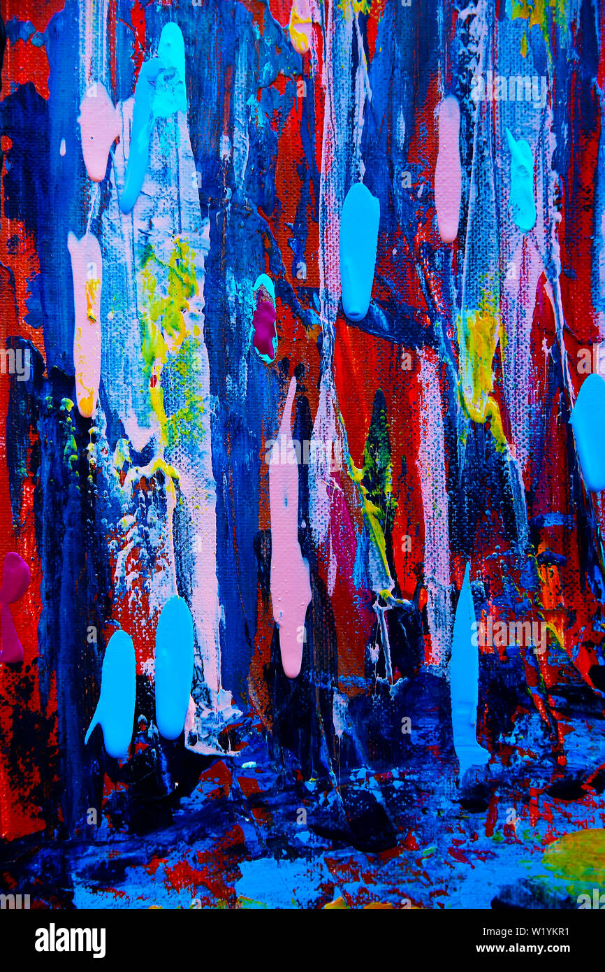 L'art abstrait peinture avec des couleurs acryliques Banque D'Images