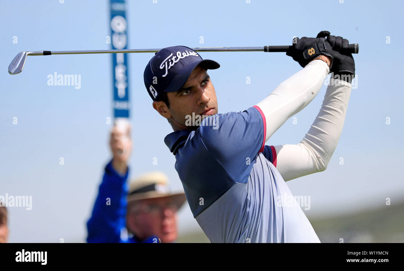 L'Angleterre au cours de la première journée de la Rai Aaron de la Dubai Duty Free 2019 Irish Open à Lahinch Golf Club. Banque D'Images