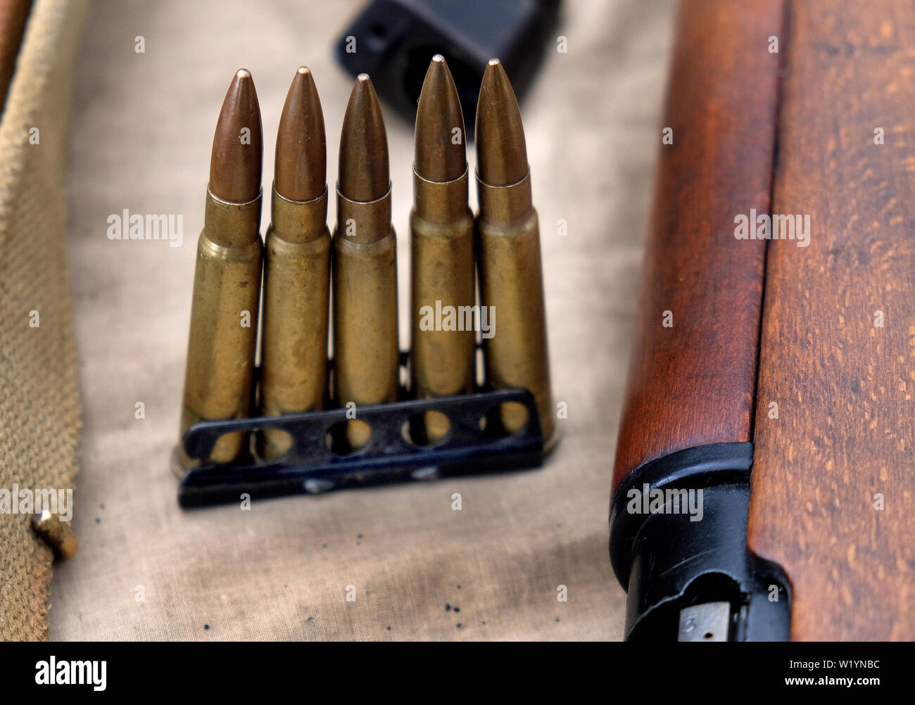 Clip de la 0,303 cinq balles de fusil Lee Enfield. deuxième guerre mondiale  Photo Stock - Alamy