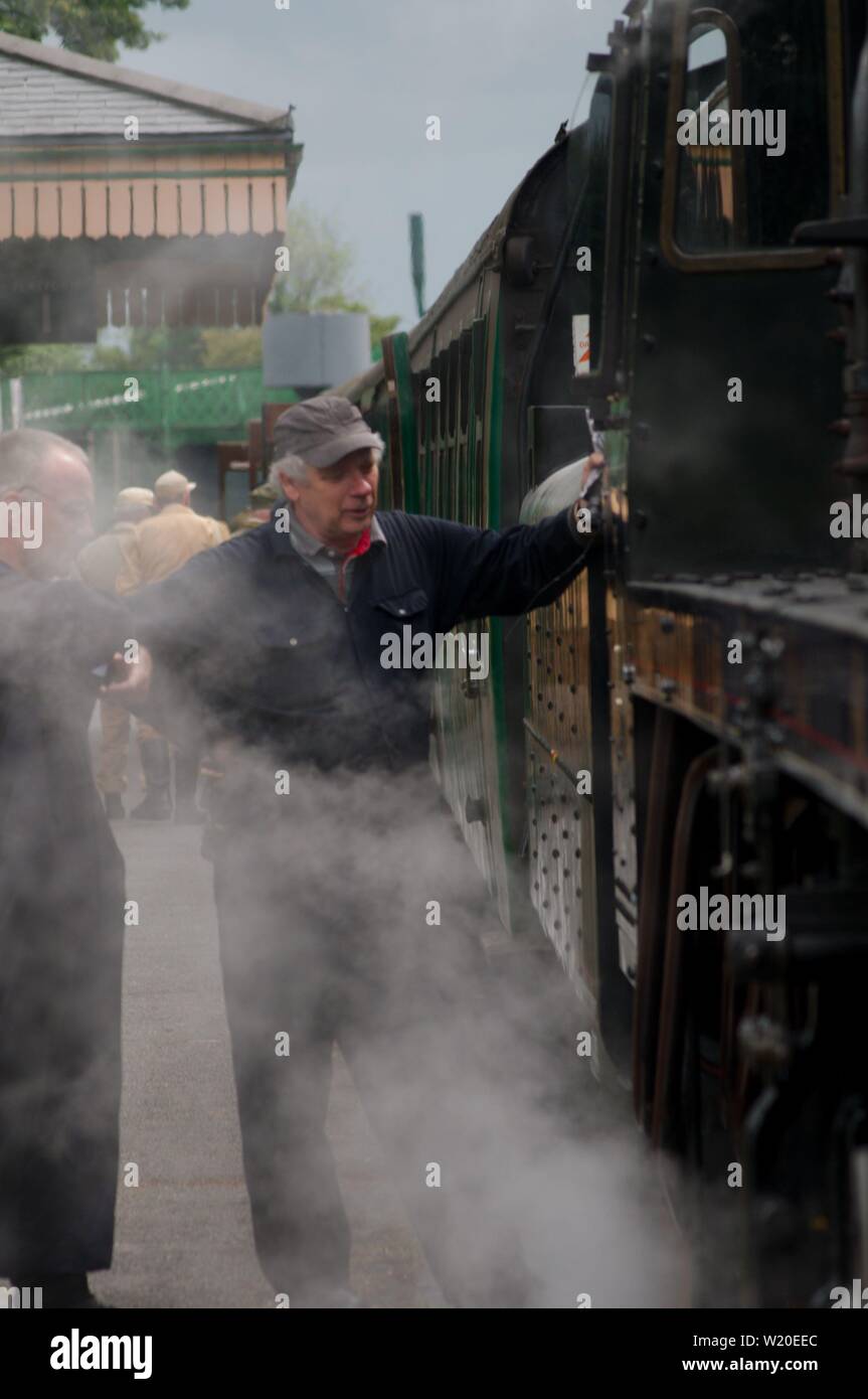 Les images prises à la ligne de cresson au cours de la 'guerre à la ligne' événement dans le Hampshire. Banque D'Images