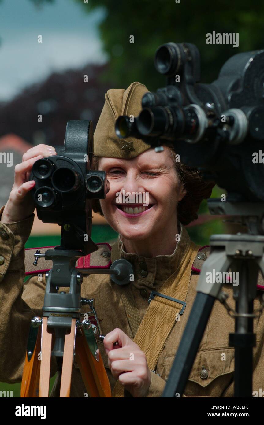 Les images prises à la ligne de cresson au cours de la 'guerre à la ligne' événement dans le Hampshire. Banque D'Images