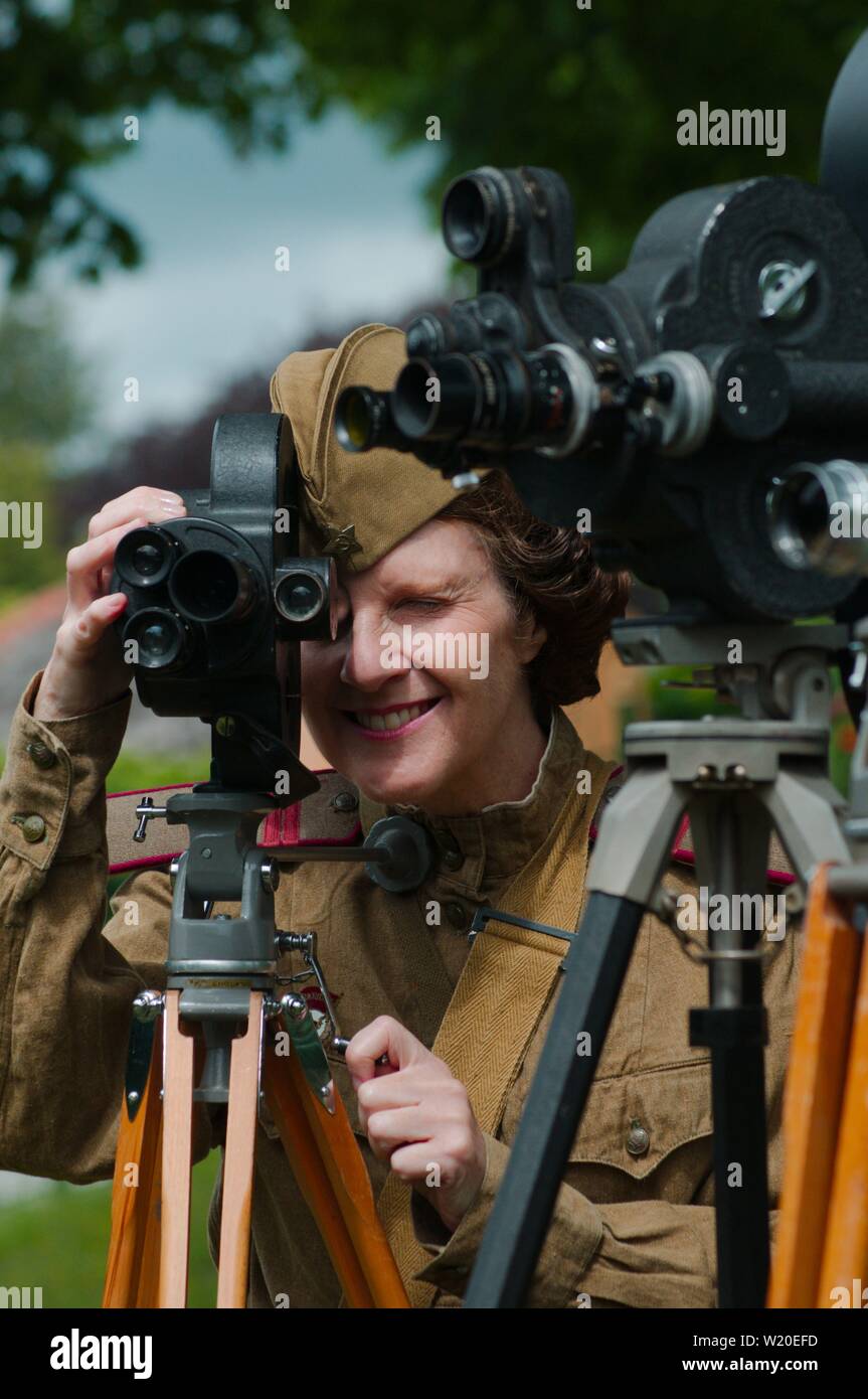 Les images prises à la ligne de cresson au cours de la 'guerre à la ligne' événement dans le Hampshire. Banque D'Images