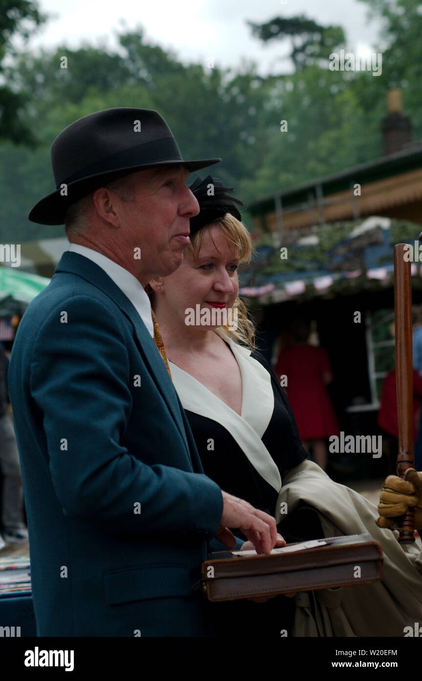 Les images prises à la ligne de cresson au cours de la 'guerre à la ligne' événement dans le Hampshire. Banque D'Images