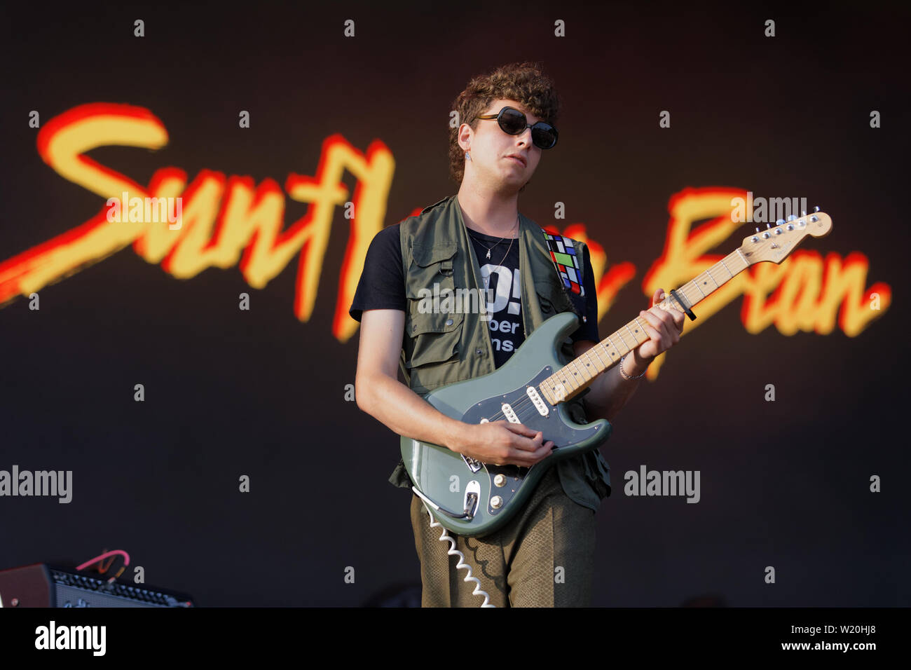 Sur la photo : Nick Kivlen Tournesol de Bean. Samedi 29 Juin 2019 Re : Manic Street Preachers concert au château de Cardiff, Pays de Galles, Royaume-Uni. Banque D'Images