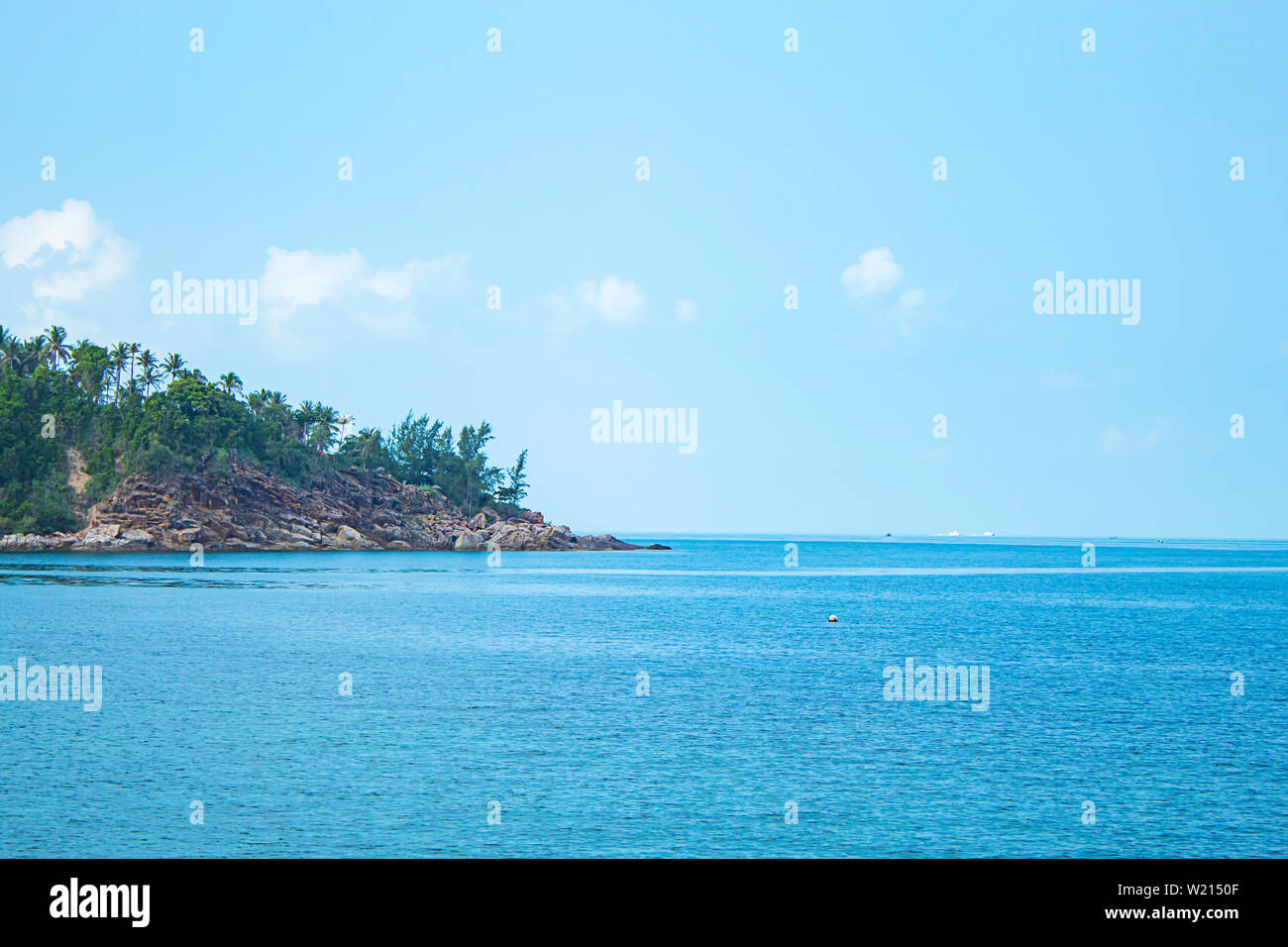 La beauté de la mer et des arbres sur les rochers dans l'île à Haad salad, Koh Phangan, Surat Thani en Thaïlande. Banque D'Images
