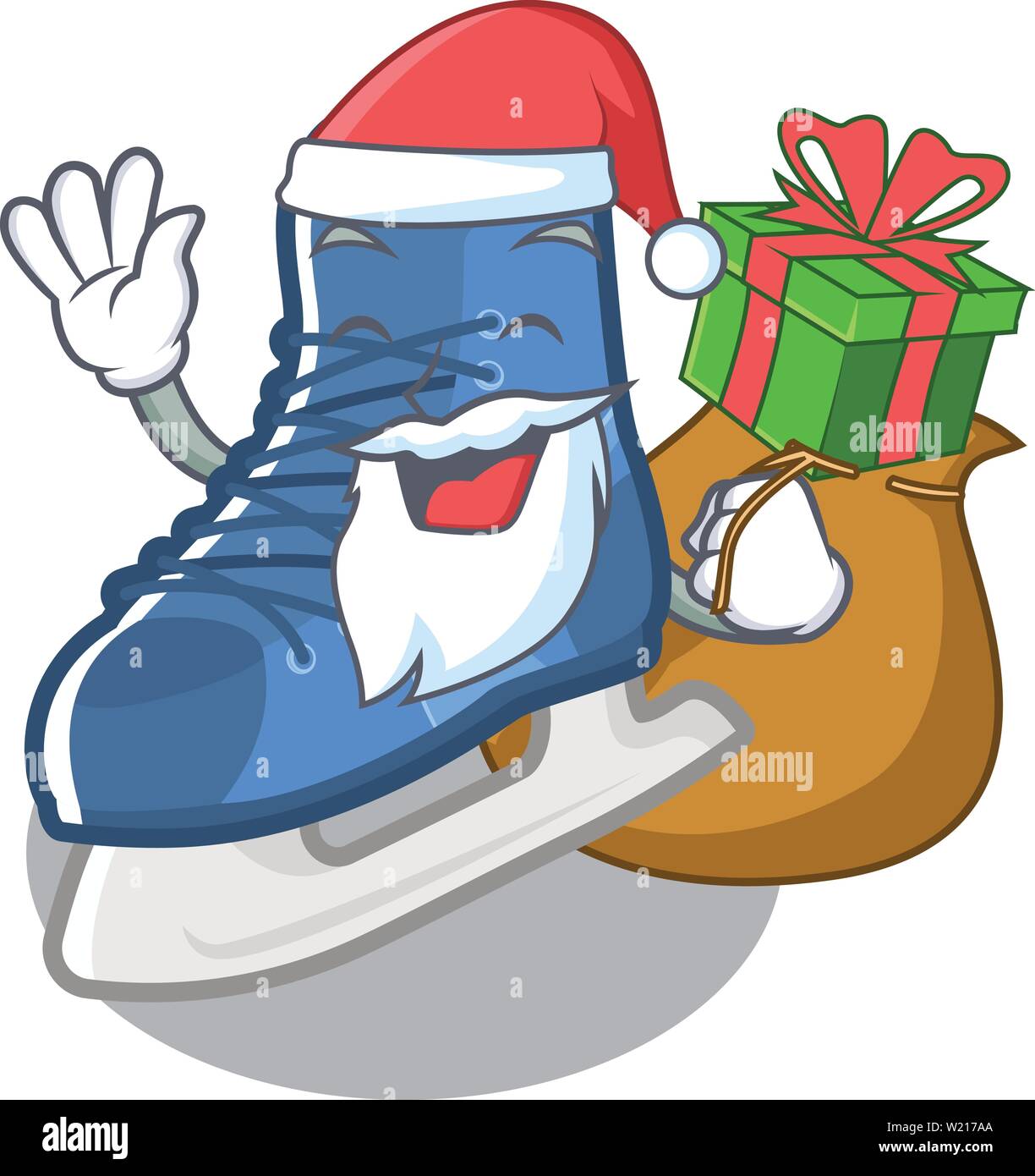 Cadeau du père Noël avec patin à glace sur une caricature de président  Image Vectorielle Stock - Alamy
