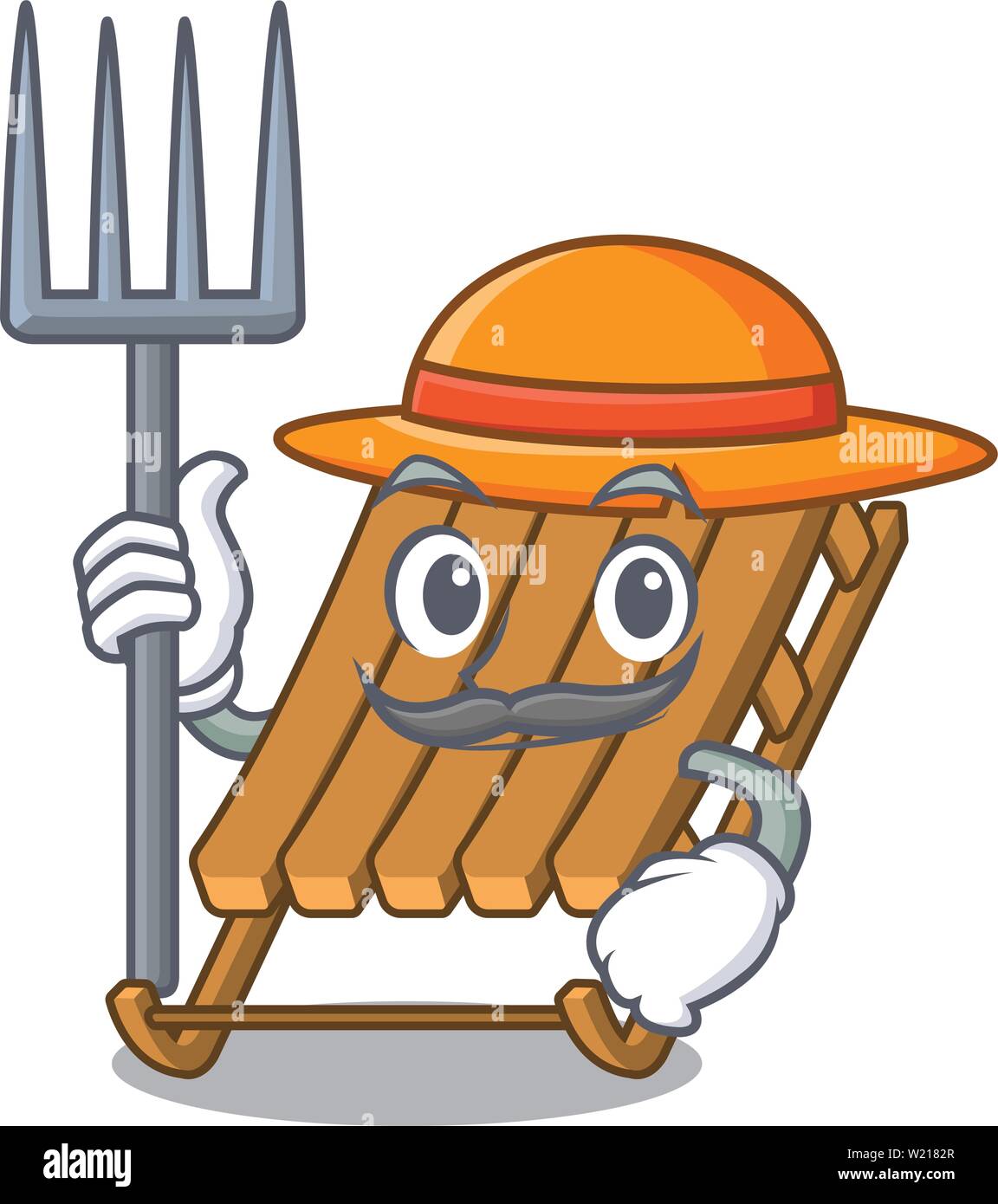 Luge d'agriculteurs dans la mascot forme Illustration de Vecteur