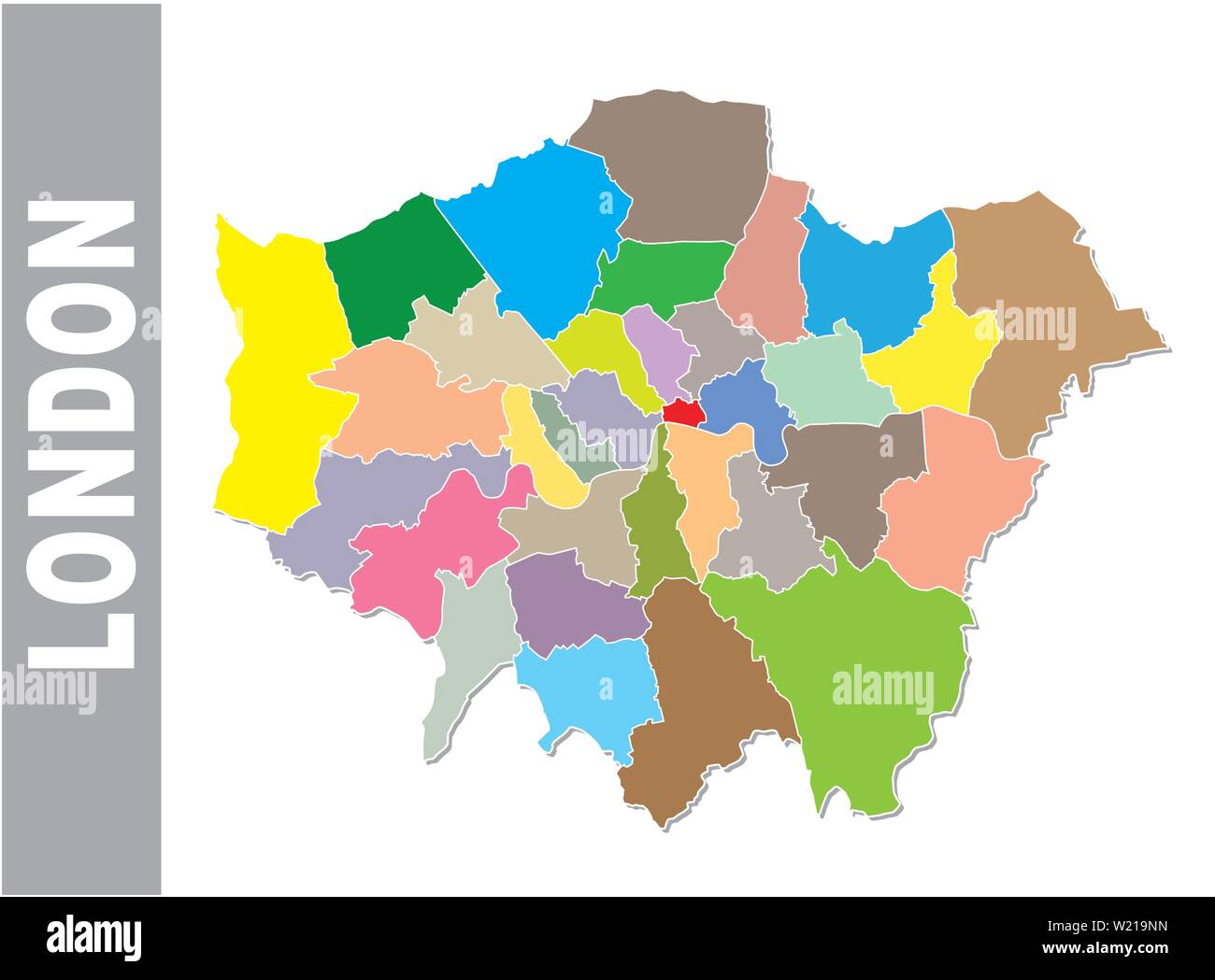 Londres coloré carte politique et administrative avec le blason Illustration de Vecteur