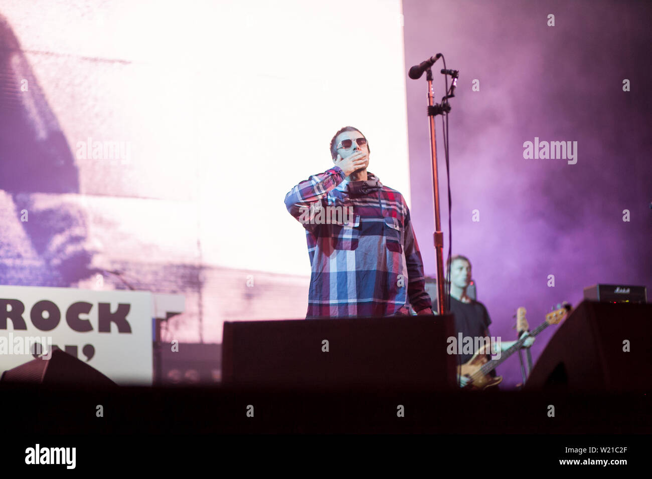 Liam Gallagher effectue vivre en Italie pendant la Collisioni festival à Barolo Banque D'Images