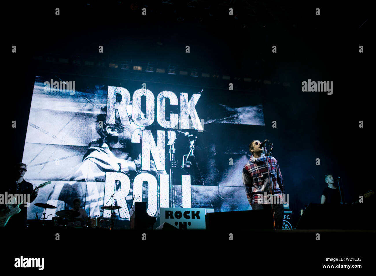 Liam Gallagher effectue vivre en Italie pendant la Collisioni festival à Barolo Banque D'Images