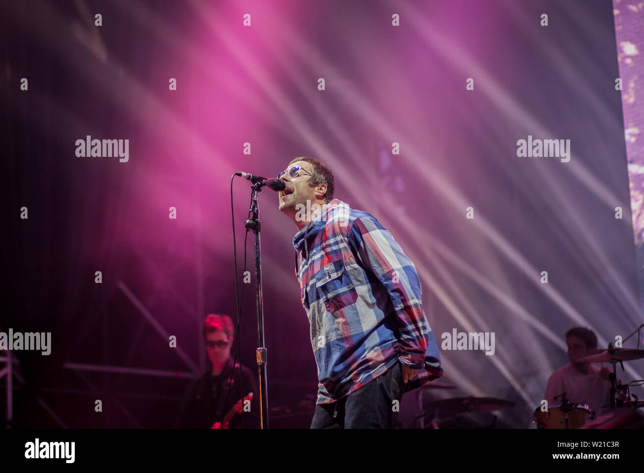 Liam Gallagher effectue vivre en Italie pendant la Collisioni festival à Barolo Banque D'Images