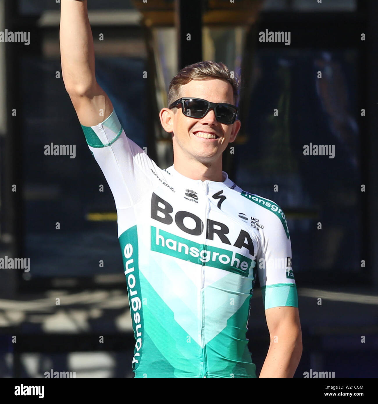 Bruxelles, Belgique. Le 04 juillet, 2019. Bruxelles - 4-07-2019, randonnée à vélo, de l'équipe HANSGROHE BOHRA au début de la 106e Tour de France avec Patrick Konrad Crédit : Pro Shots/Alamy Live News Banque D'Images